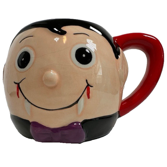Walgreens Dracula Vampire Ceramic Mug/Cup Halloween Black Red 24.3 fl oz - Picture 1 of 12